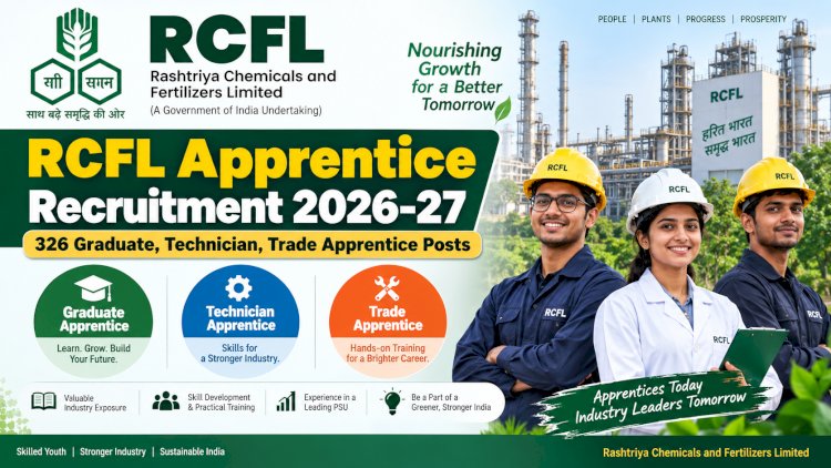 RCFL Apprentice Recruitment 2026-27: 326 Graduate, Technician & Trade Apprentice Posts