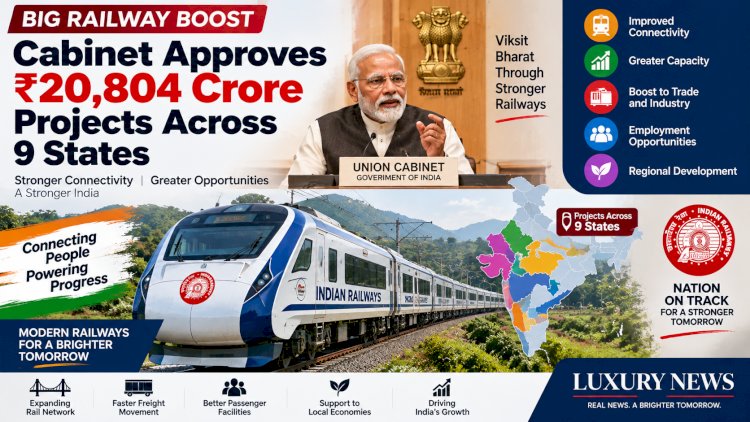 Union Cabinet Approves ₹20,804 Crore Rail Projects to Strengthen Connectivity
