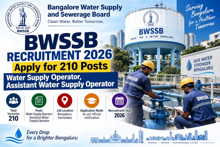 BWSSB Recruitment 2026 – Apply for 210 Water Supply Operator, Assistant Water Supply Operator Posts
