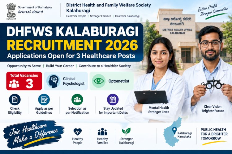 Kalaburagi DHFWS Recruitment 2026: Clinical Psychologist and Optometrist Vacancies