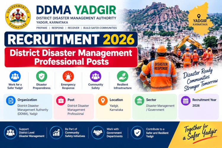 DDMA Yadgir Recruitment 2026: District Disaster Management Professional Posts