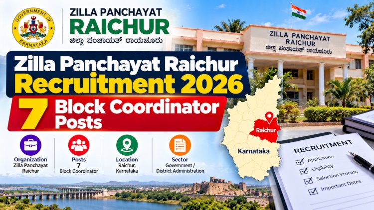 Zilla Panchayat Raichur Recruitment 2026: 7 Block Coordinator Posts
