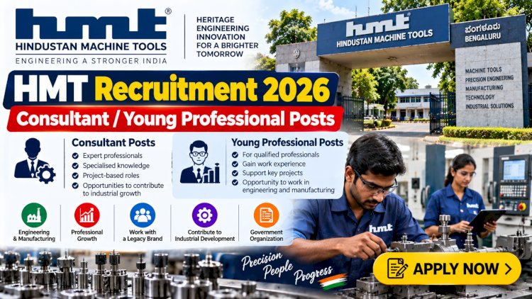 HMT Recruitment 2026: Consultant and Young Professional Posts