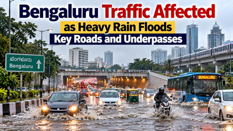 Bengaluru Traffic Affected as Heavy Rain Floods Key Roads and Underpasses