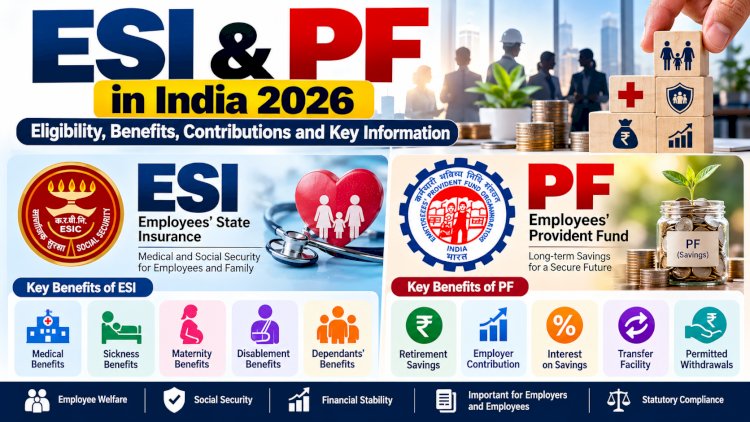 ESI and PF in India 2026: Eligibility, Benefits, Contributions and Registration Process